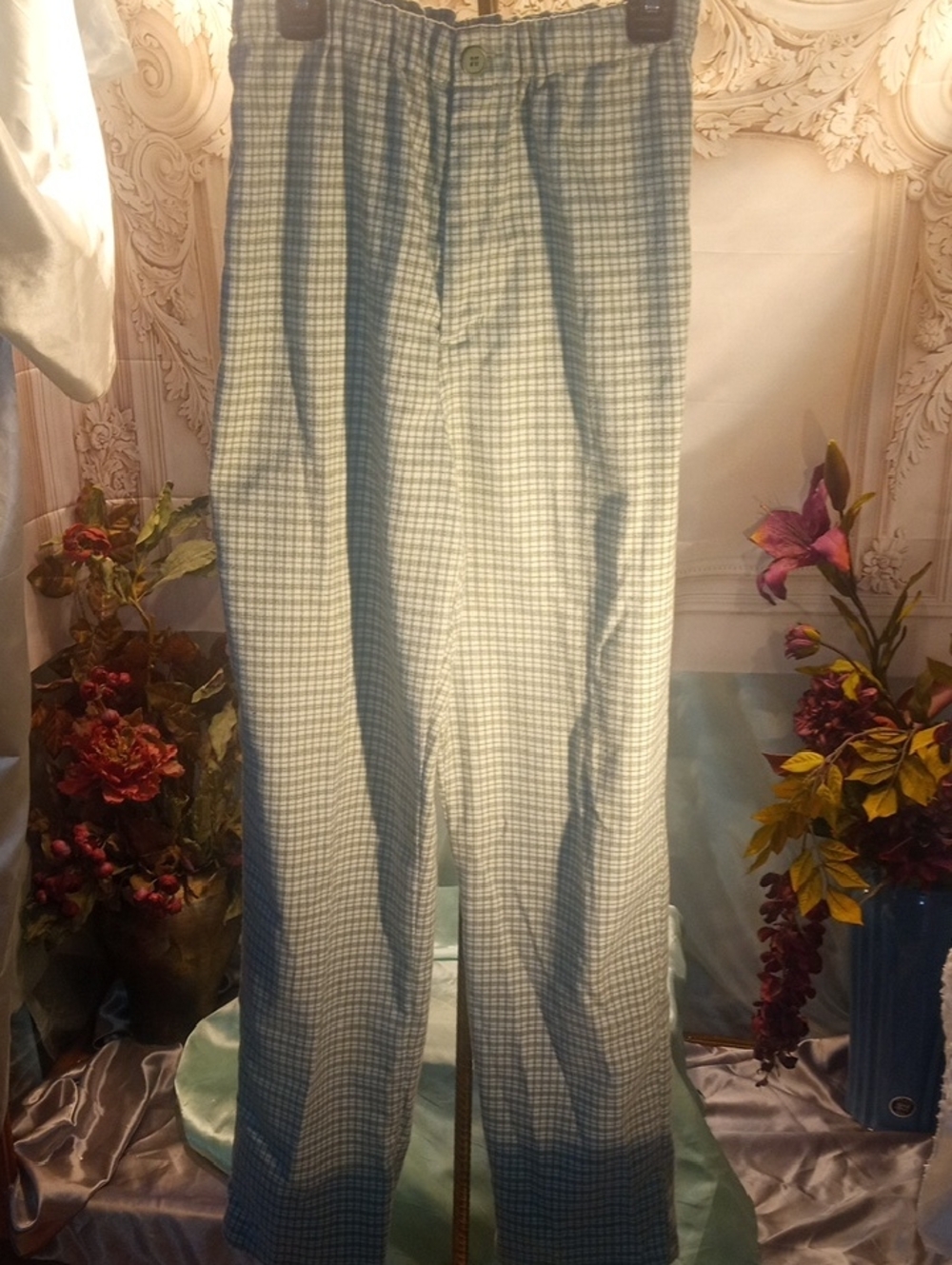 Brandy Melville Light Green Plaid Pajama Pants
